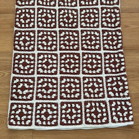 Marine Layer Womens Celeste Crochet Dress Medium Brown White Boho Resort New - Picture 6 of 9